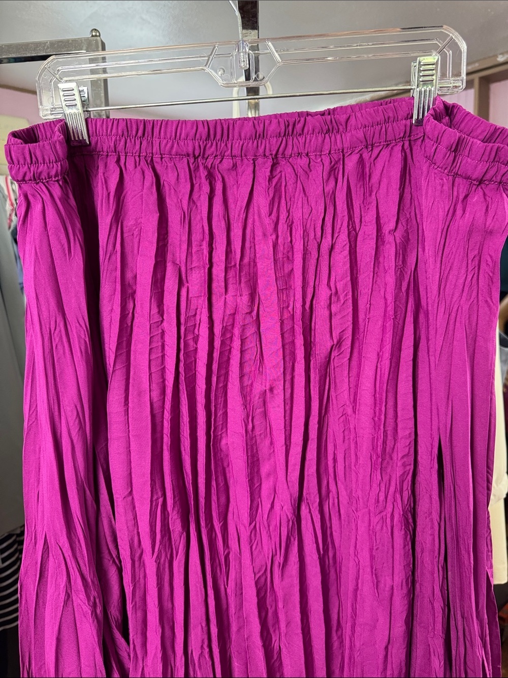 TravelSmith "Air Condition" Crinkle Pleated Maxi Skirt Purple Plus Size 3X - Picture 3 of 5